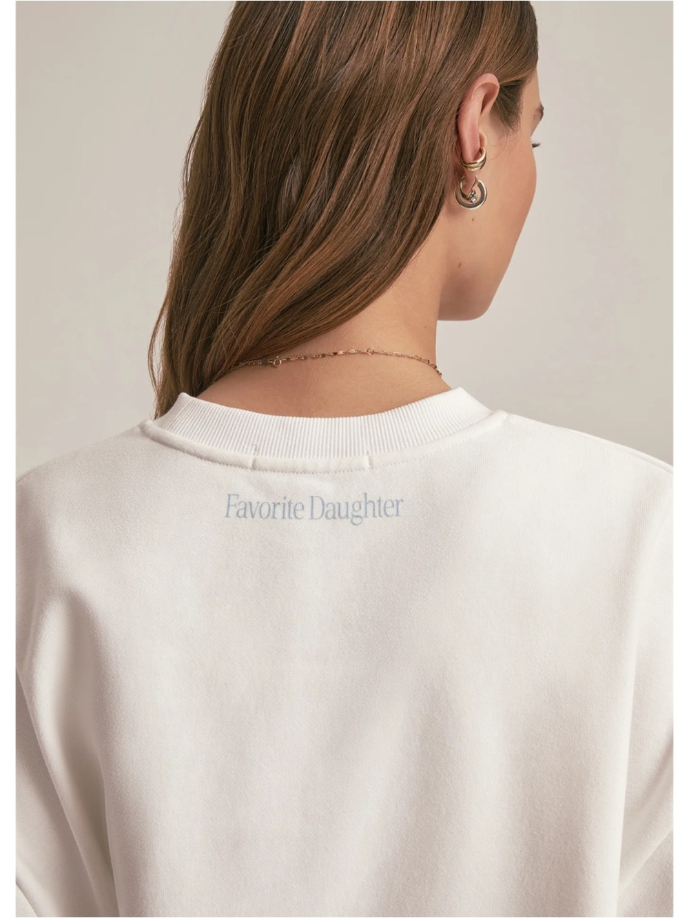 NWT Favorite Daughter Favorite Bride Boyfriend Sweatshirt in White - Picture 6 of 14